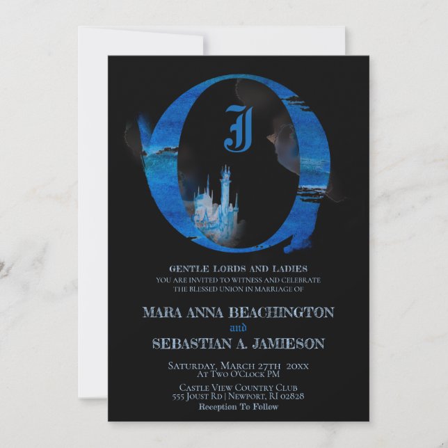 *~* Fantasy Fairy Tale Burg Mittelalterliche Hochz Einladung (Vorderseite)