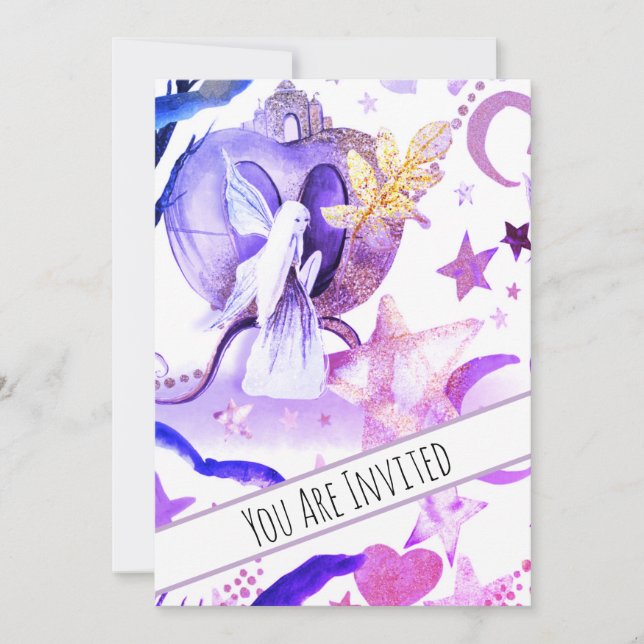 *~* Fantasy Fairy Tale Sky Baby Einladung (Vorderseite)