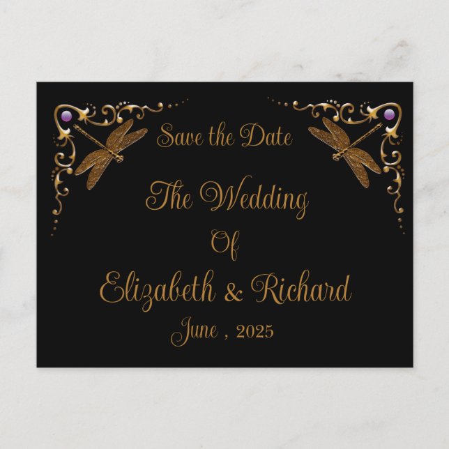 Fantasy Fairy Tale Wedding Save the Date Postkarte (Vorderseite)
