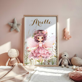 Fantasy Fairy Wildblume Pastel Poster