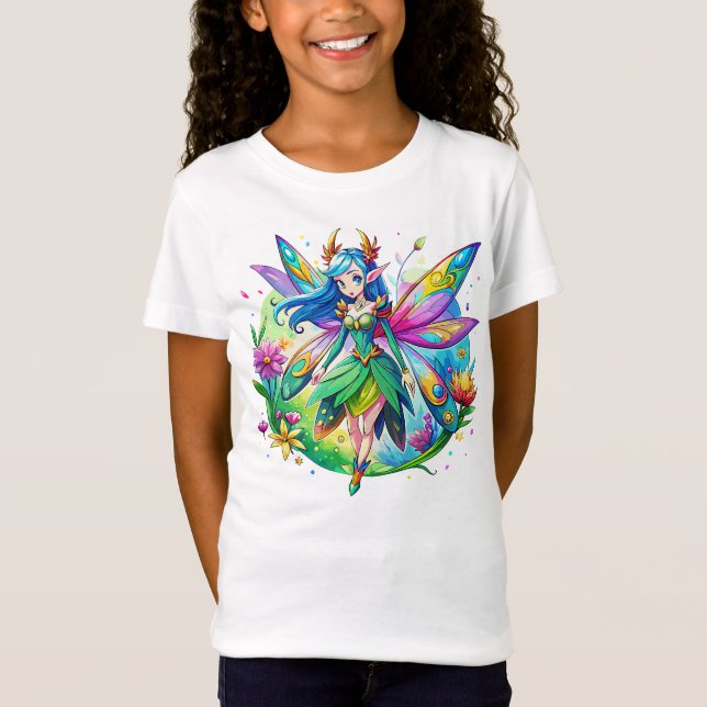 Fantasy Fantasy Fairy mit Regenbogenwings T-Shirt (Vorderseite)