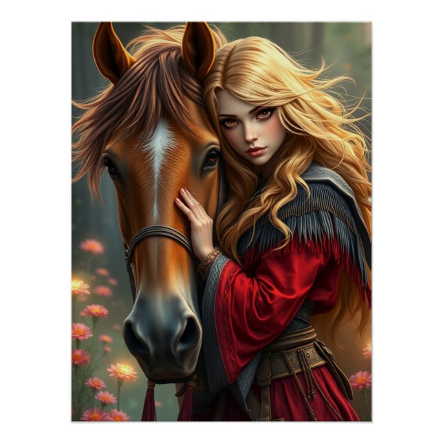 Fantasy Fantasy - Pferd und Begleiter Poster (Vorderseite)