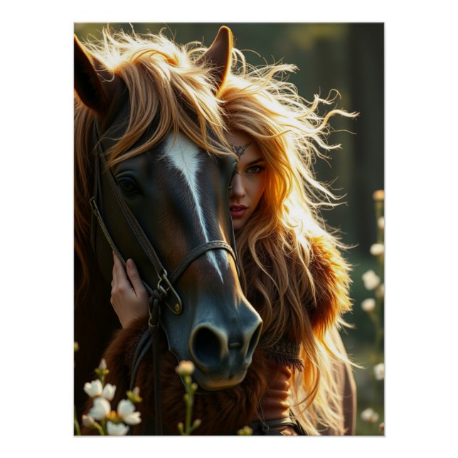 Fantasy Fantasy - Pferd und Begleiter Poster (Vorderseite)
