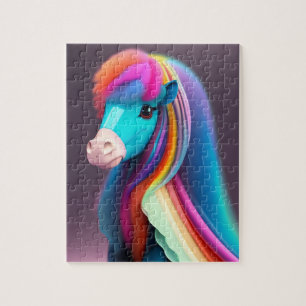 Fantasy-farbenfrohe Pony mit Regenbogenfarben, Pon Puzzle