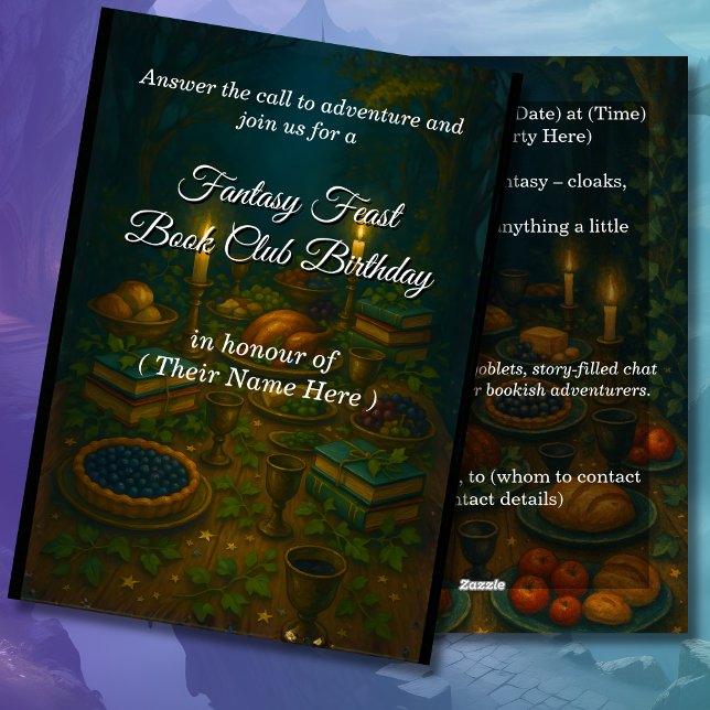 Fantasy Feast Book Club Birthday Party Einladung (Von Creator hochgeladen)