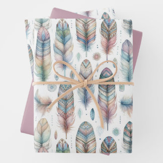 Fantasy Feather Geschenkpapier Set