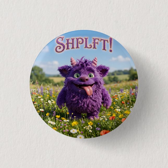 Fantasy-Fell-Furry-Kreatur mit Einstellung Button (Vorderseite)