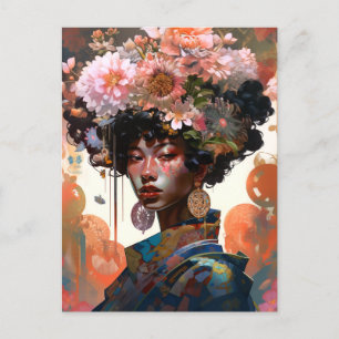 Fantasy Female Blume Schöne Kunst Postkarte