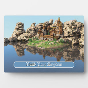 Fantasy-Festung Motivationszitat-Kunst Fotoplatte