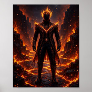 Fantasy-Feuer-Inferno-Wächter Poster