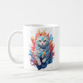 Fantasy Fire and Ice Cat Kaffeetasse