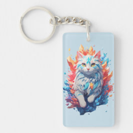 Fantasy Fire and Ice Cat Schlüsselanhänger