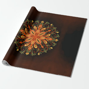 Fantasy Fire Flame Mandala Geschenkpapier