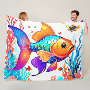 Fantasy Fish Scene Design Fleecedecke