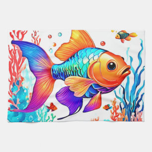 Fantasy Fish Scene Design Geschirrtuch