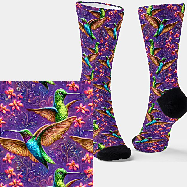 Fantasy Flight of Colorful Hummingbirds Socken (Von Creator hochgeladen)