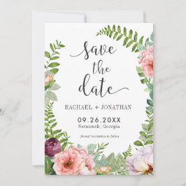 Fantasy Floral Boho Hochzeit Save the Date Card