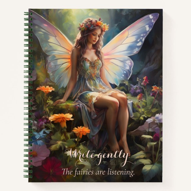 Fantasy Floral Fairy Magic Garden Notizbuch (Vorderseite)