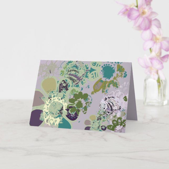 Fantasy Floral Hand gezeichnet Grafik Original Far Karte (Orchidee)