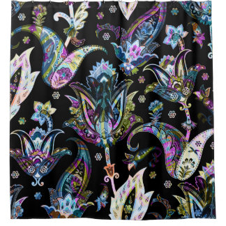 Fantasy Floral Paisley: Nahtlose Ornamente Duschvorhang