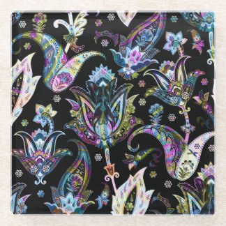 Fantasy Floral Paisley: Nahtlose Ornamente Glasuntersetzer
