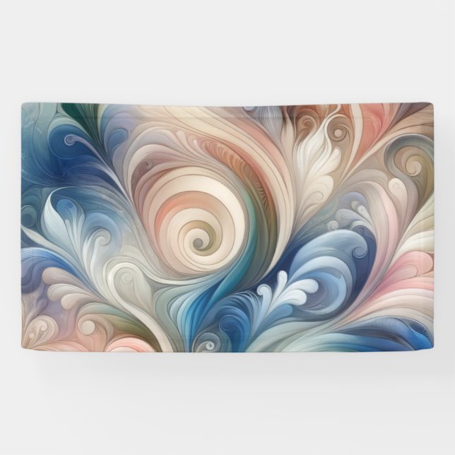 Fantasy Floral Pastel Blau & Creme Banner (Horizontal)