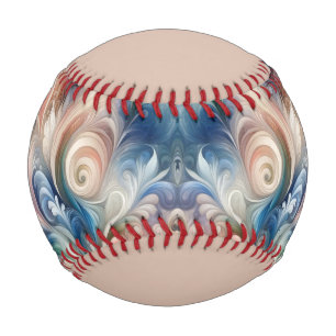 Fantasy Floral Pastel Blau & Creme Baseball