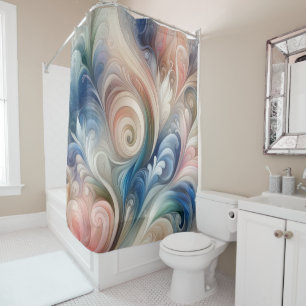 Fantasy Floral Pastel Blau & Creme Duschvorhang