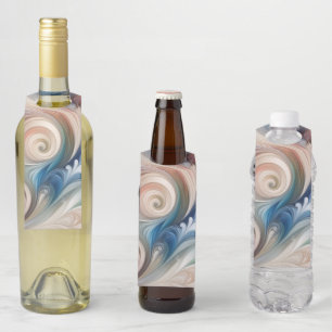 Fantasy Floral Pastel Blau & Creme Flaschenanhänger