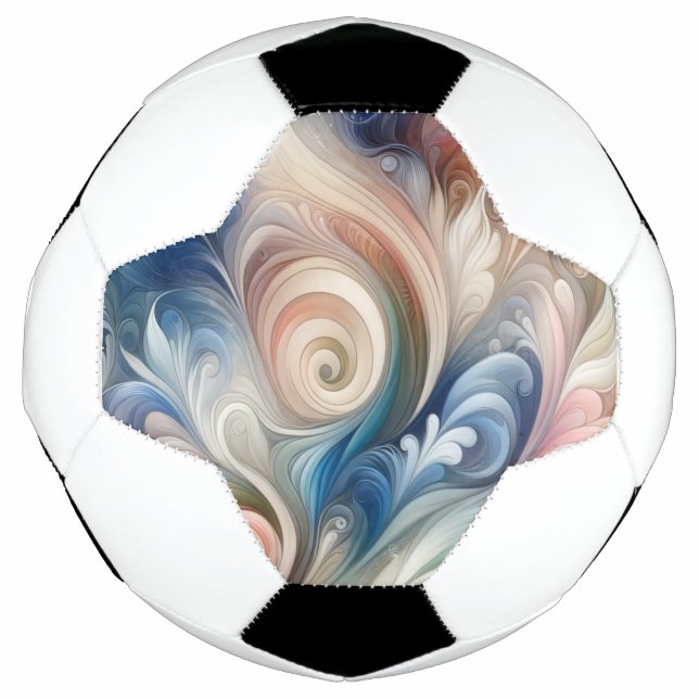 Fantasy Floral Pastel Blau & Creme Fußball (Vorderseite)