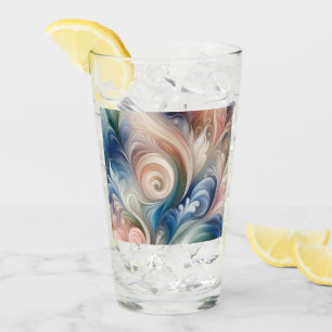 Fantasy Floral Pastel Blau & Creme Glas