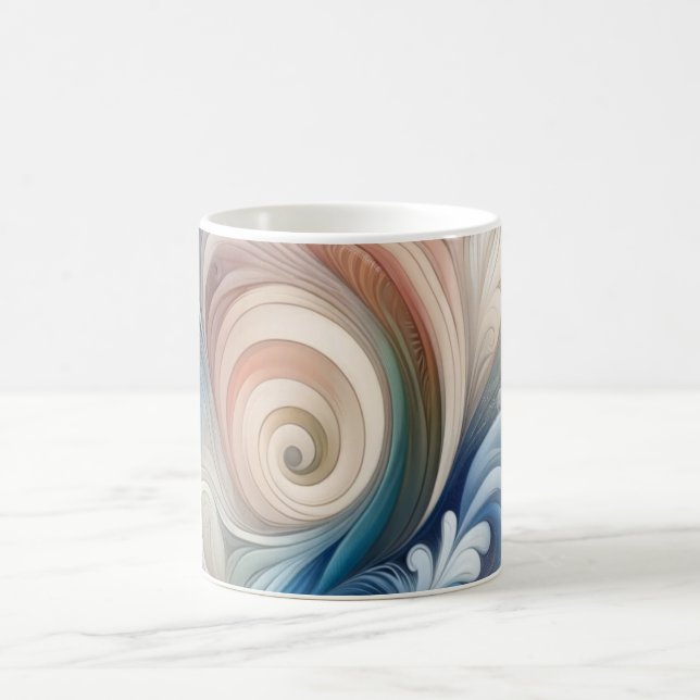 Fantasy Floral Pastel Blau & Creme Kaffeetasse (Mittel)