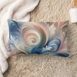 Fantasy Floral Pastel Blau & Creme Lendenkissen