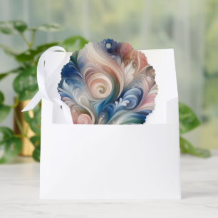 Fantasy Floral Pastel Blau & Creme Ornament Karte