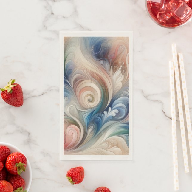 Fantasy Floral Pastel Blau & Creme Serviette (Beispiel)