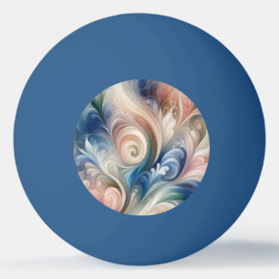 Fantasy Floral Pastel Blau & Creme Tischtennisball