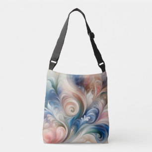 Fantasy Floral Pastel Blau & Creme Tragetaschen Mit Langen Trägern