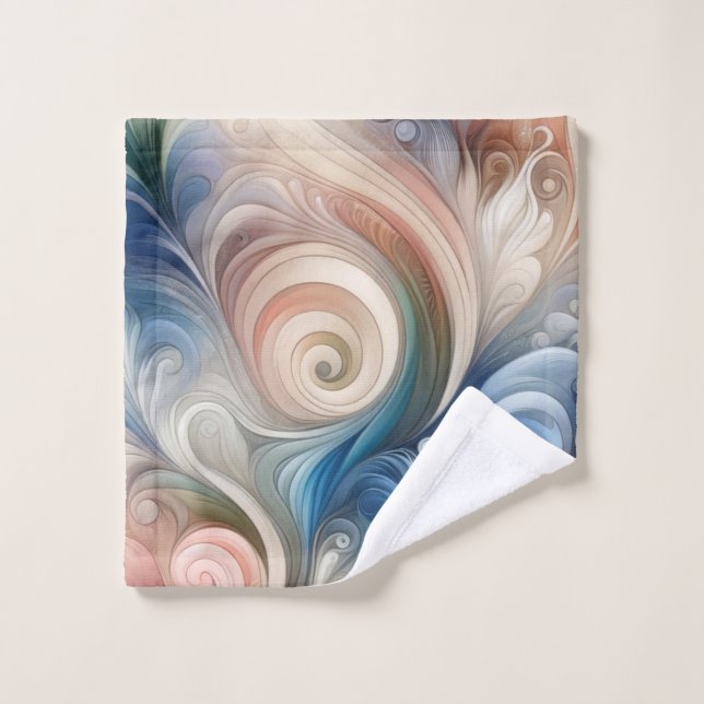 Fantasy Floral Pastel Blau & Creme Waschlappen (Waschlappen)