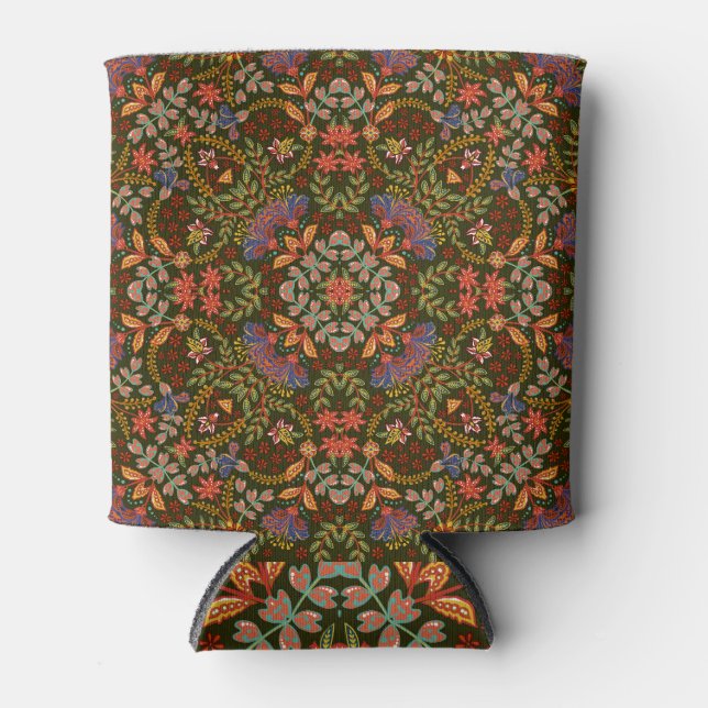 Fantasy Floral Square Pocket Design Dosenkühler (Vorderseite)