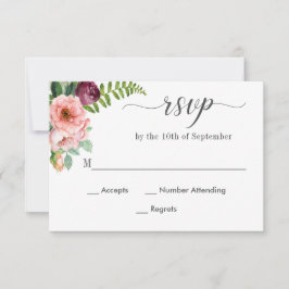Fantasy Floral Watercolor Wedding RSVP