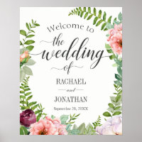 Fantasy Floral Wedding Welcome Signage