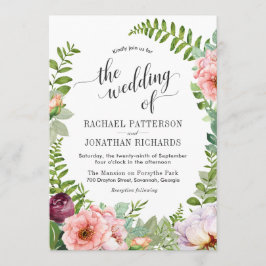 Fantasy Floral Wreath Wedding Einladung