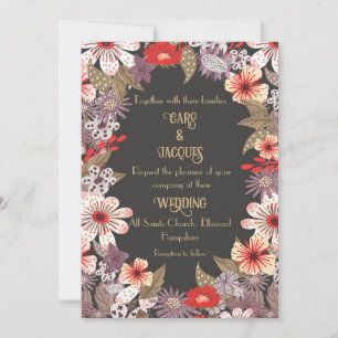 Fantasy Flowers - Hochzeitseinladung Einladung