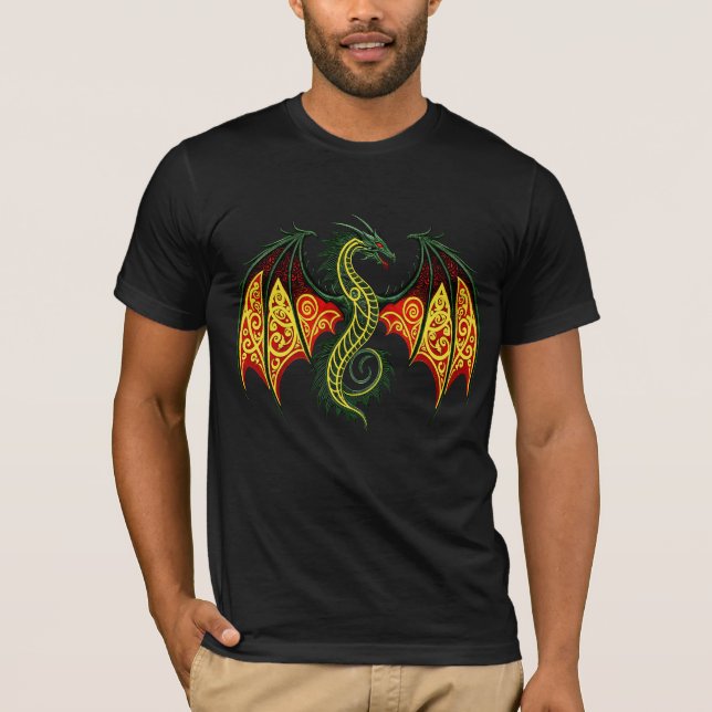Fantasy Flying Dragon Flüge Mythische Tier T-Shirt (Vorderseite)
