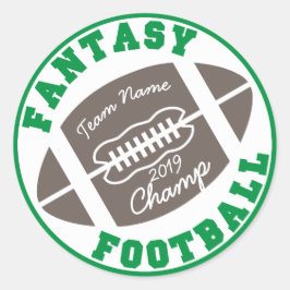 Fantasy Football Champ Runder Aufkleber