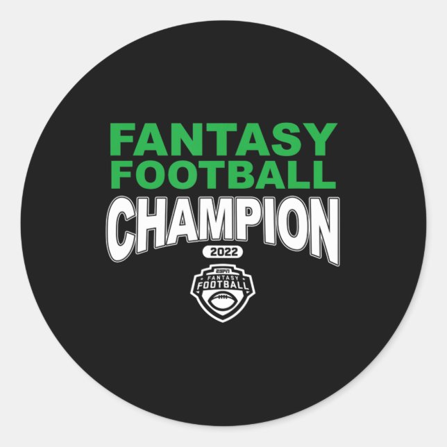 Fantasy Football Champion 22 Runder Aufkleber (Vorderseite)