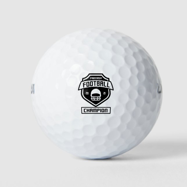 Fantasy-Football-Champion-2-schwarz Golfball (Vorderseite)