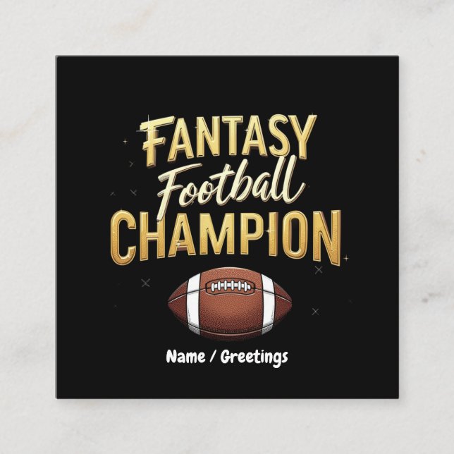 Fantasy Football Champion dominiert wie ein Pro Quadratische Visitenkarte (Vorderseite)