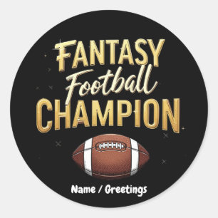 Fantasy Football Champion dominiert wie ein Pro Runder Aufkleber