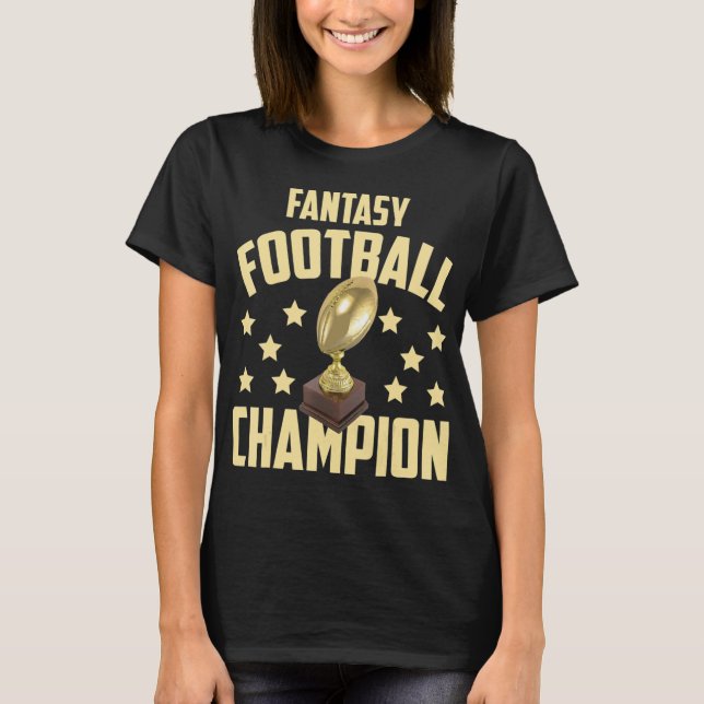 Fantasy Football Champion Entwurf Party T-Shirt (Vorderseite)